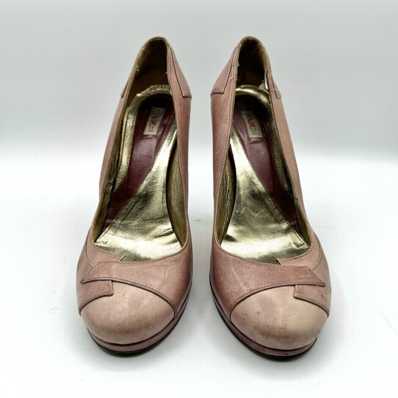 VERSACE JEANS COUTURE PURPLE LEATHER HEELS VJC BY VERSACE PUMPS MADE IN ITALY 39 - Picture 5 of 17